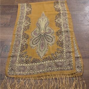 Elegant Paisley Mustard Scarf